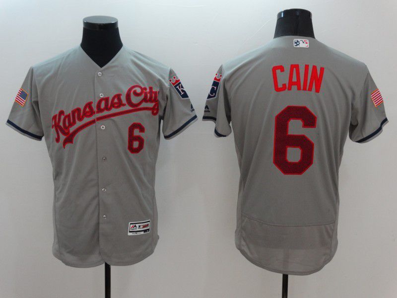 Men Kansas City Royals #6 Cain Grey Elite 2022 MLB Jersey->kansas city royals->MLB Jersey